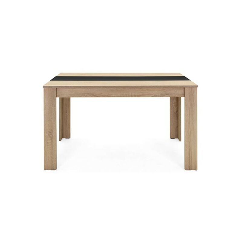 foto del prodotto tavolo da pranzo colore rovere inserto nero o bianco reversibile 138x80xh.74 cm effez