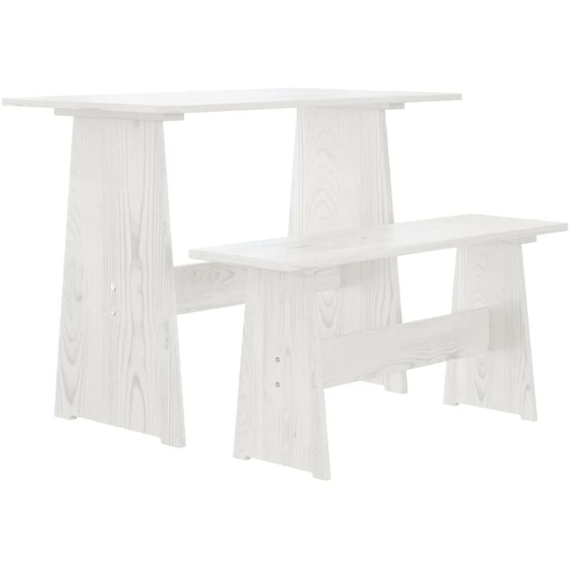 foto del prodotto tavolo da pranzo con panca design semplice e rustico vari colori colore bianco
