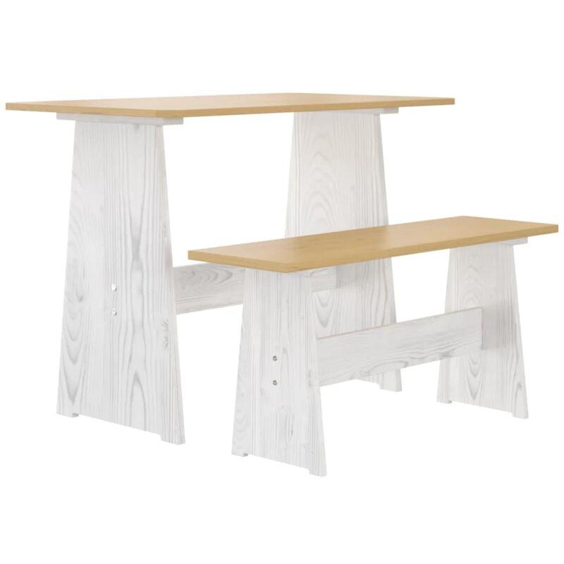 foto del prodotto tavolo da pranzo con panca design semplice e rustico vari colori colore marrone bianco
