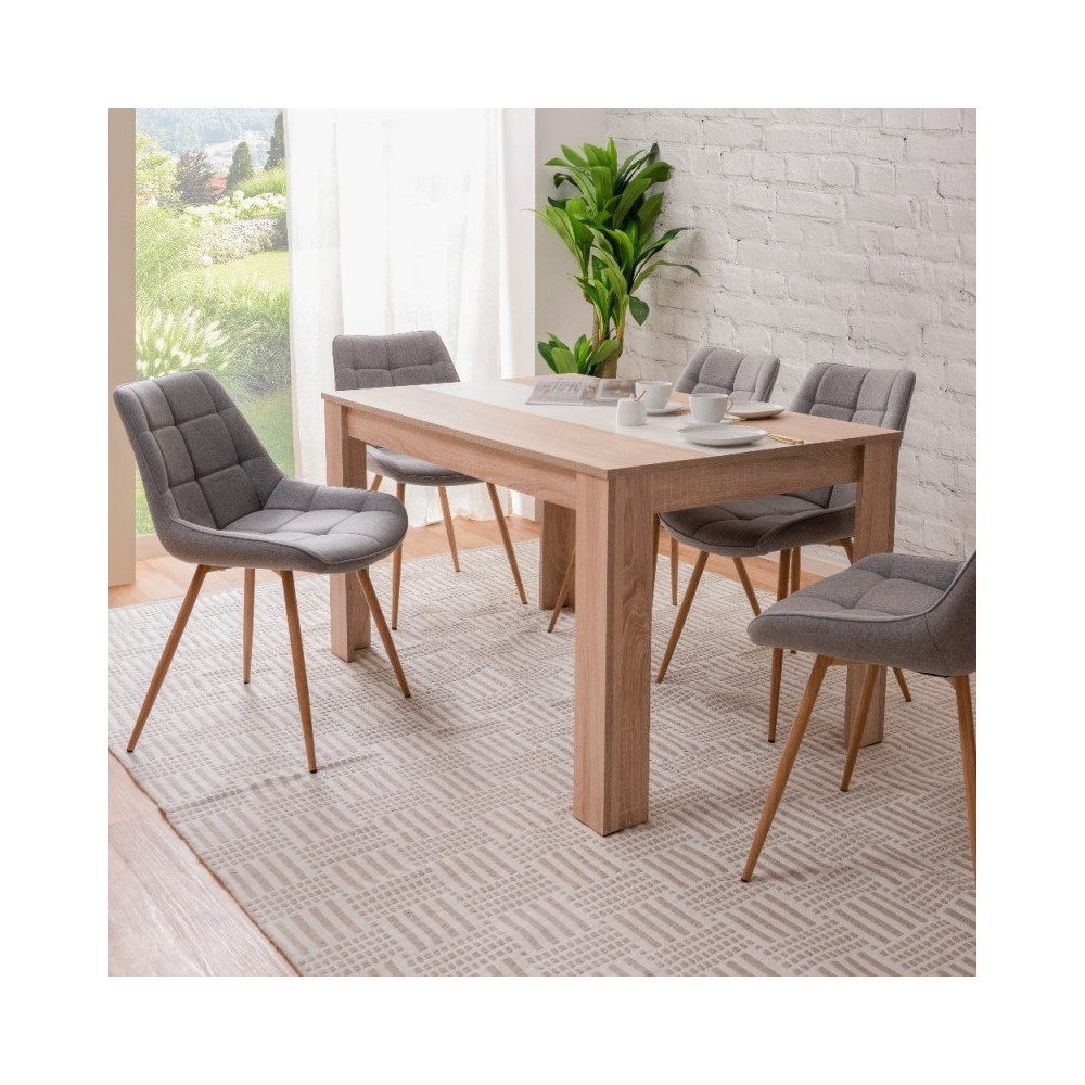 foto del prodotto tavolo da pranzo con pannello centrale niklas colore rovere