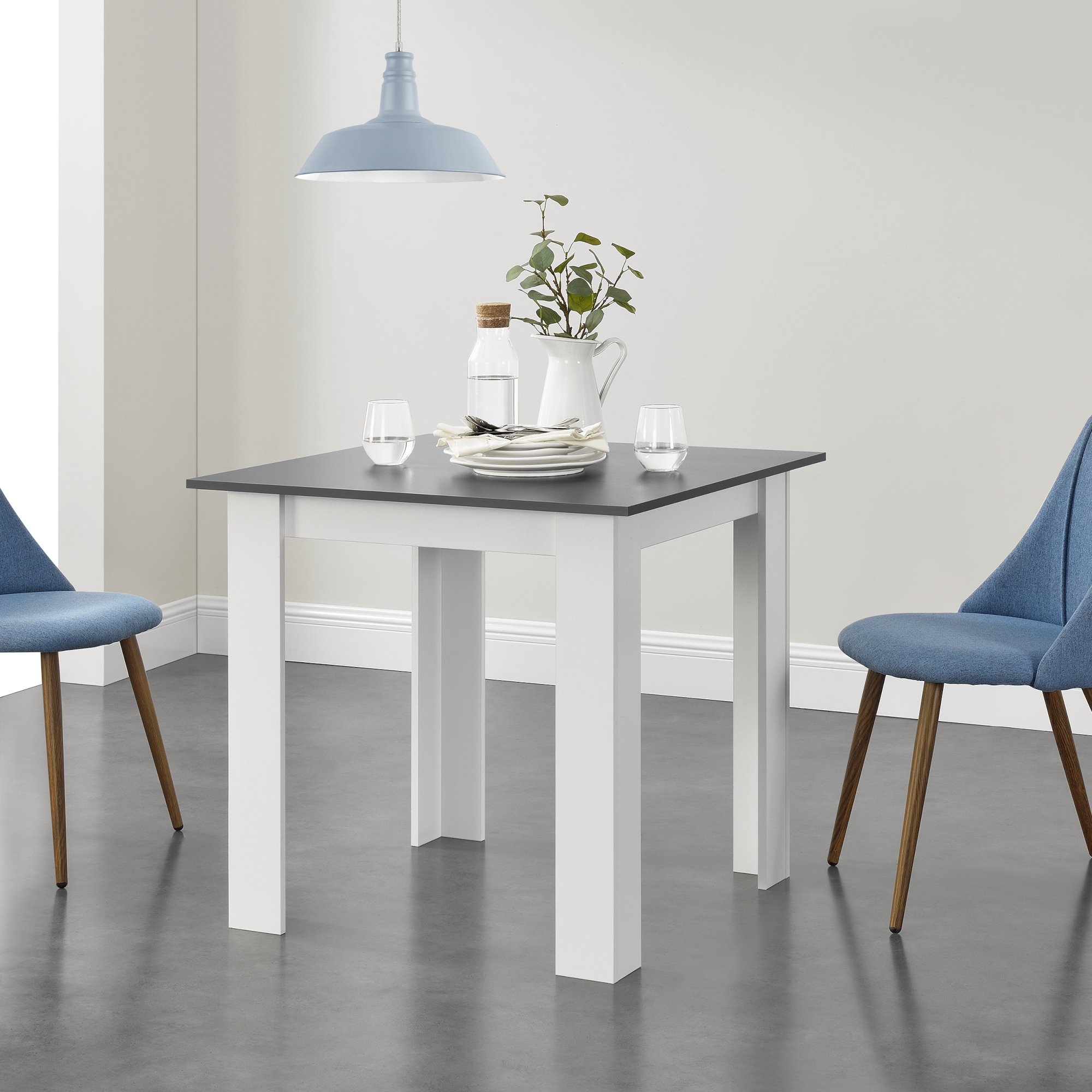 foto del prodotto tavolo da pranzo con piano quadrato e gambe a forma di l 80 x 80 x 76cm tavolo da cucina in design moderno 