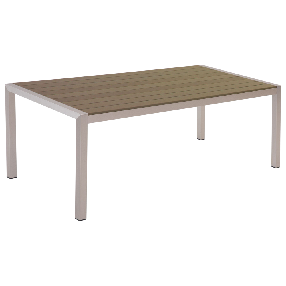 foto del prodotto tavolo da pranzo con struttura in alluminio anodizzato marrone per 6 persone 180 x 90 cm dal design moderno