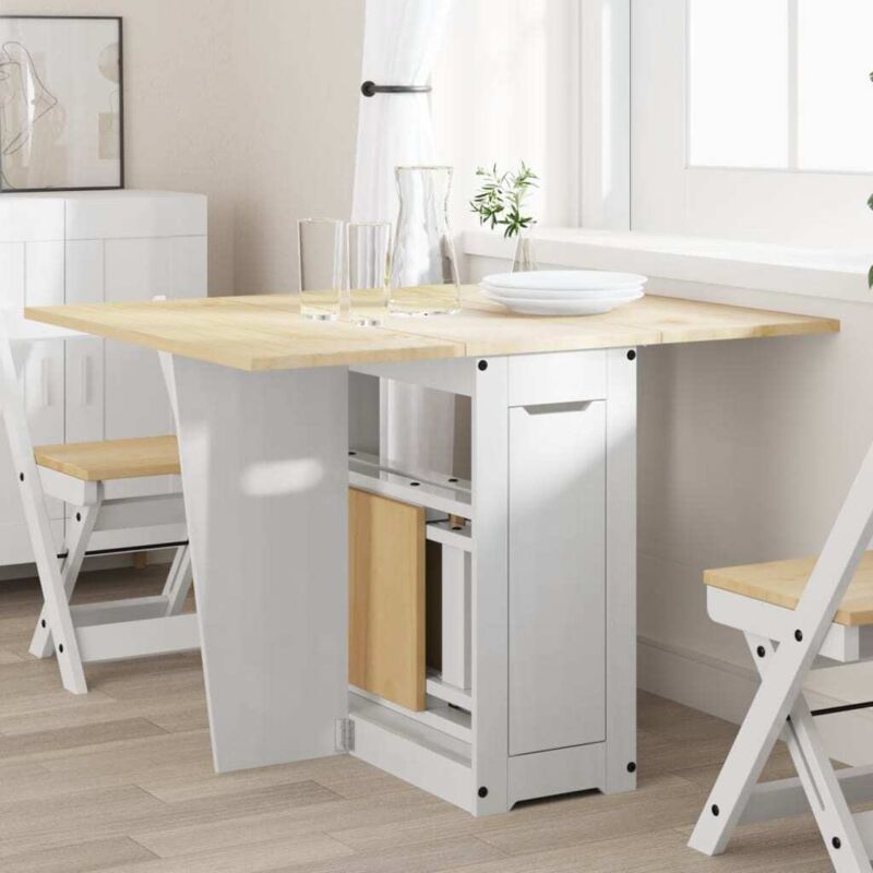 foto del prodotto tavolo da pranzo corona bianco in legno massello di pino vidaxl