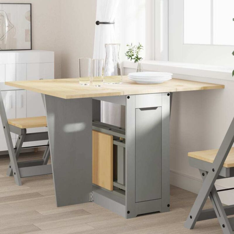 foto del prodotto tavolo da pranzo corona grigio in legno massello di pino vidaxl
