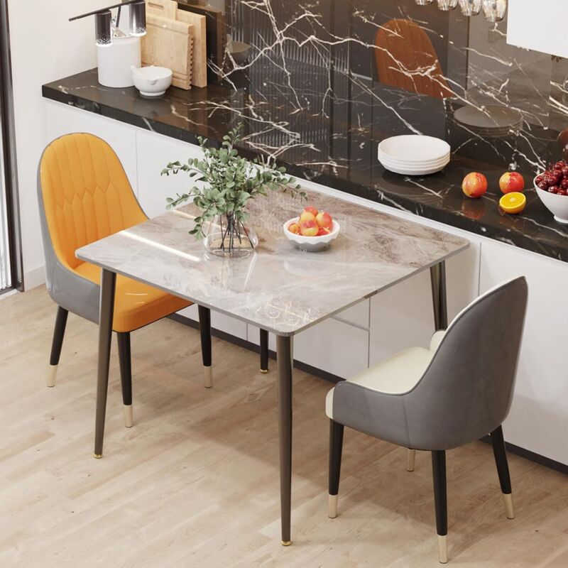 foto del prodotto tavolo da pranzo cucina quadrato moderno in marmo 80cm da sala da pranzo soggiorno salotto, grigio
