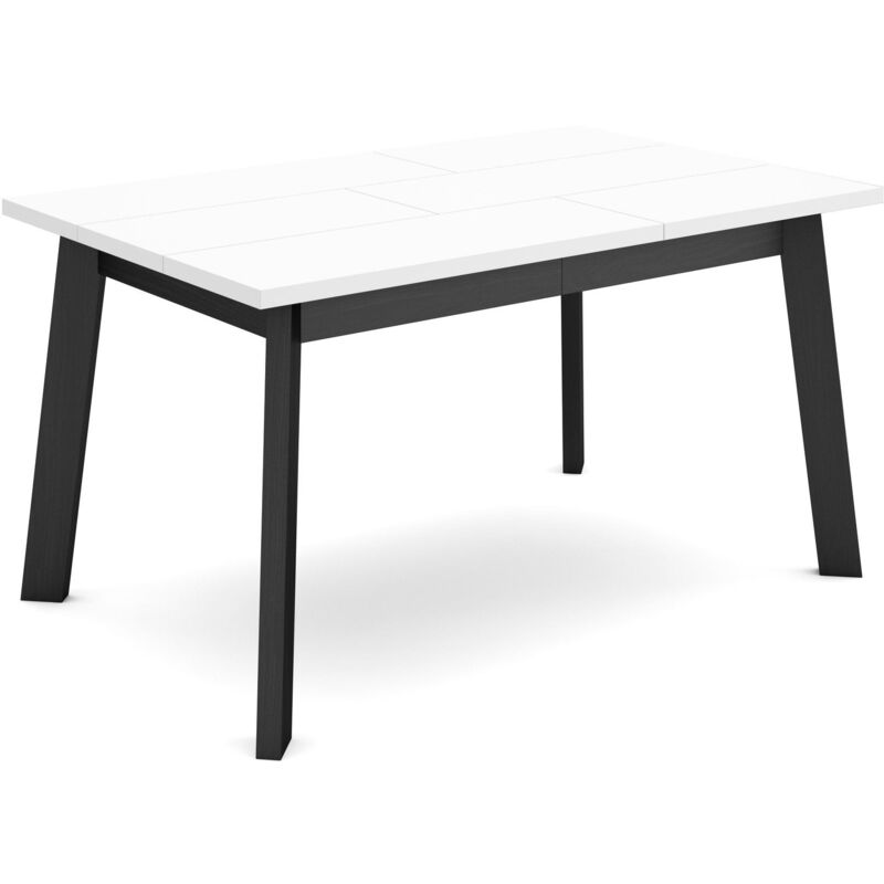 foto del prodotto tavolo da pranzo, cucina, sala da pranzo, 140, per 6 persone, gambe in legno, stile moderno, bianco skraut home