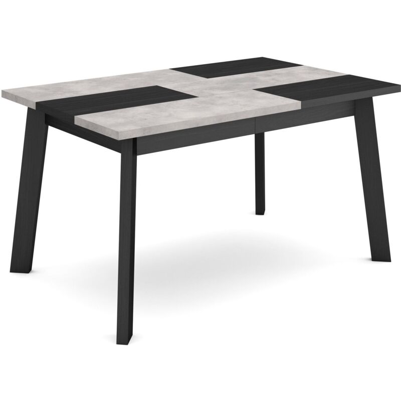 foto del prodotto tavolo da pranzo, cucina, sala da pranzo, 140, per 6 persone, gambe in legno, stile moderno, grigio cemento skraut home