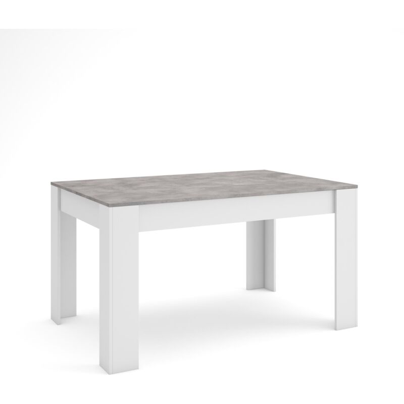 foto del prodotto tavolo da pranzo, cucina, sala da pranzo, 140x90x76 cm, per 6 persone, tavolo cucina, stile moderno, grigio cemento e bianco skraut home