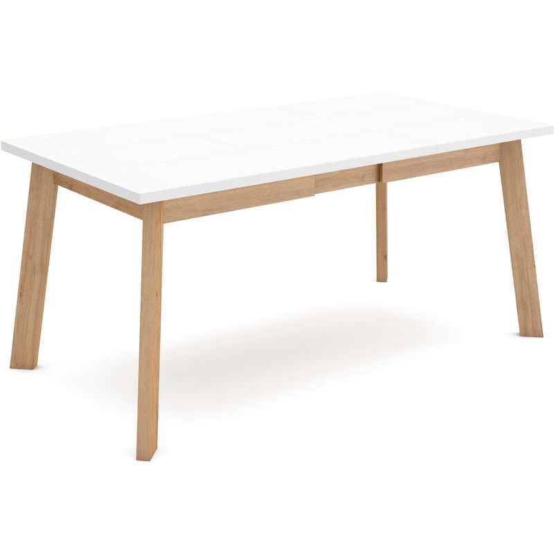 foto del prodotto tavolo da pranzo, cucina, sala da pranzo, 170, per 8 persone, gambe in legno, stile moderno, bianco skraut home