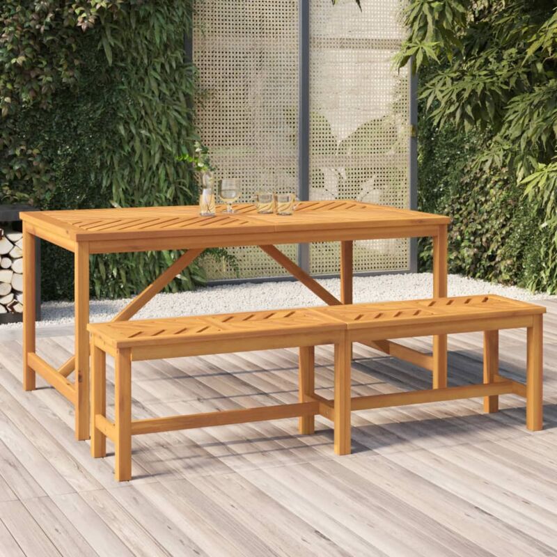 foto del prodotto tavolo da pranzo da giardino 150x90x74 cm legno massello acacia
