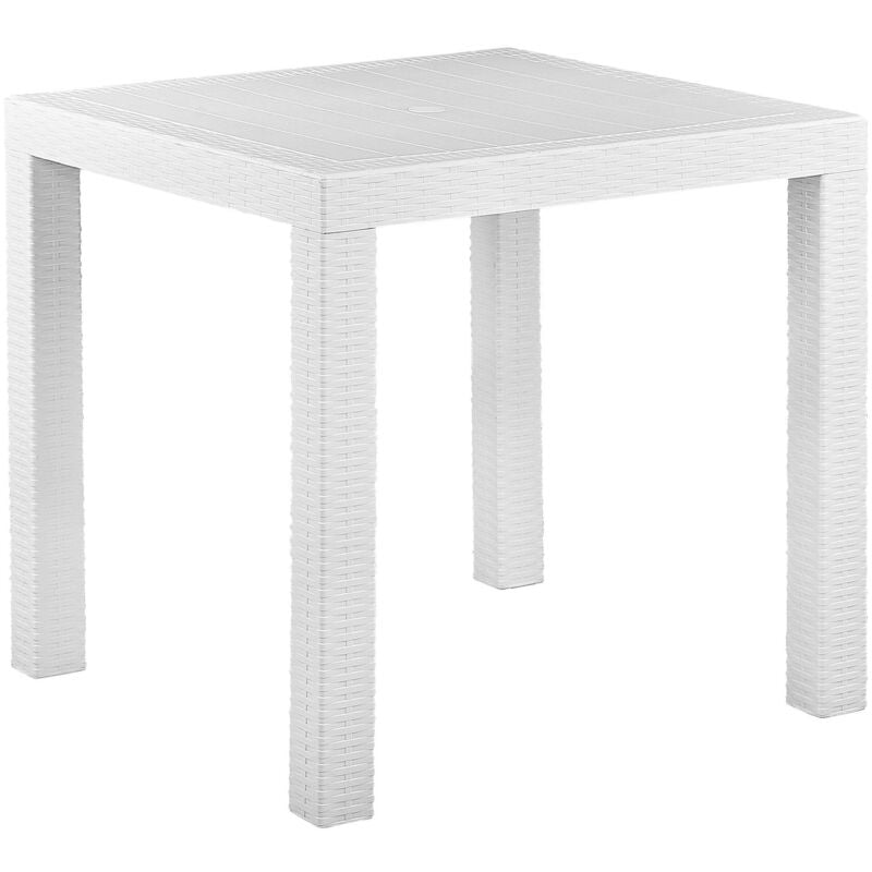 foto del prodotto tavolo da pranzo da giardino 4 posti quadrato 80 x 80 cm bianco fossano