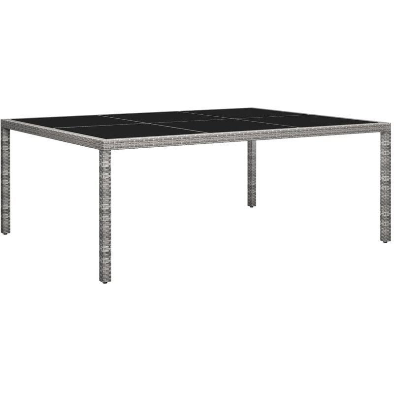 foto del prodotto tavolo da pranzo da giardino grigio 200x150x74 cm in polyrattan cod mxl 34130