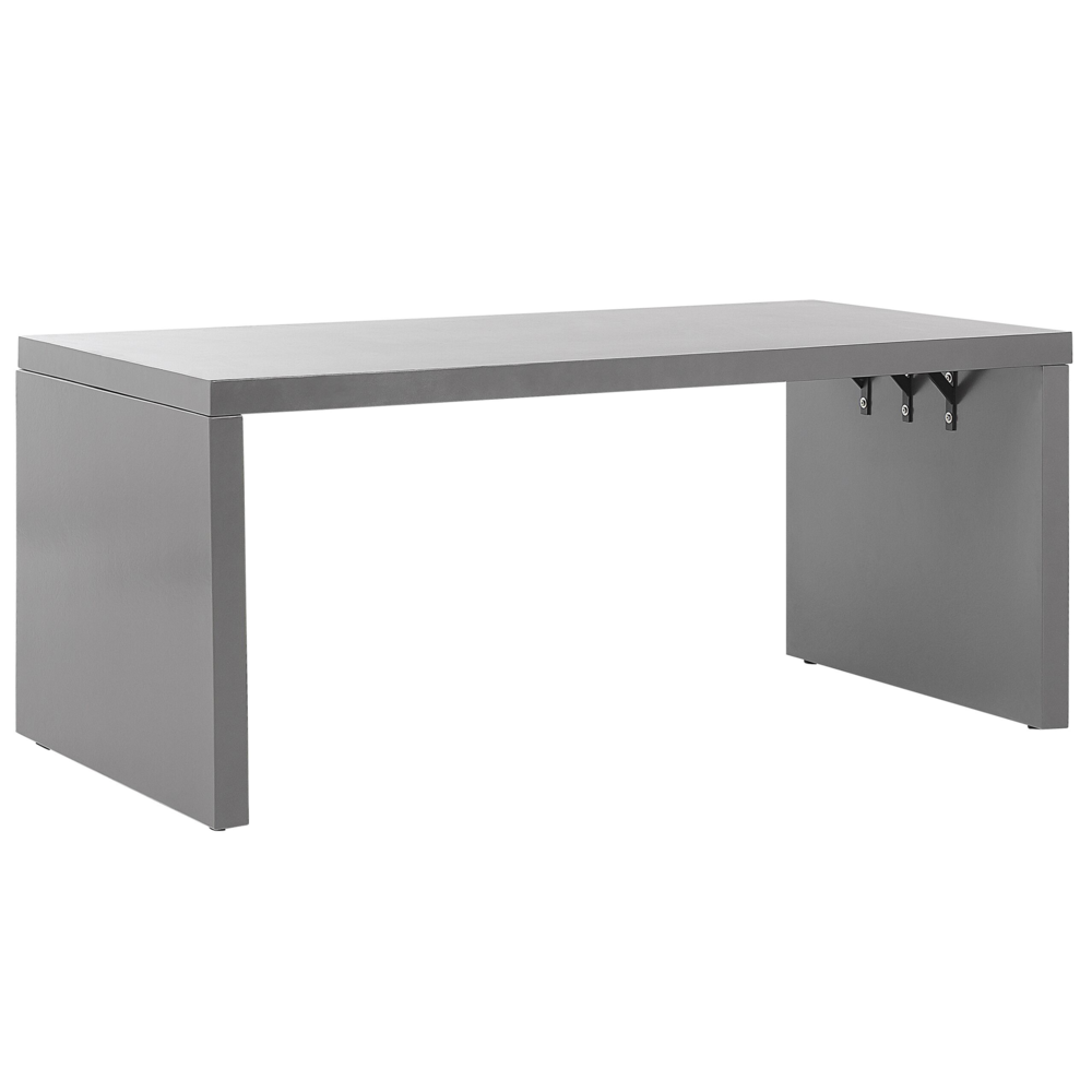 foto del prodotto tavolo da pranzo da giardino in cemento grigio 180 x 90 cm a forma di u 6 posti resistente all'acqua