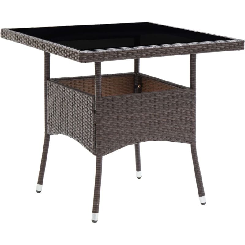 foto del prodotto tavolo da pranzo da giardino marrone in polyrattan vidaxl
