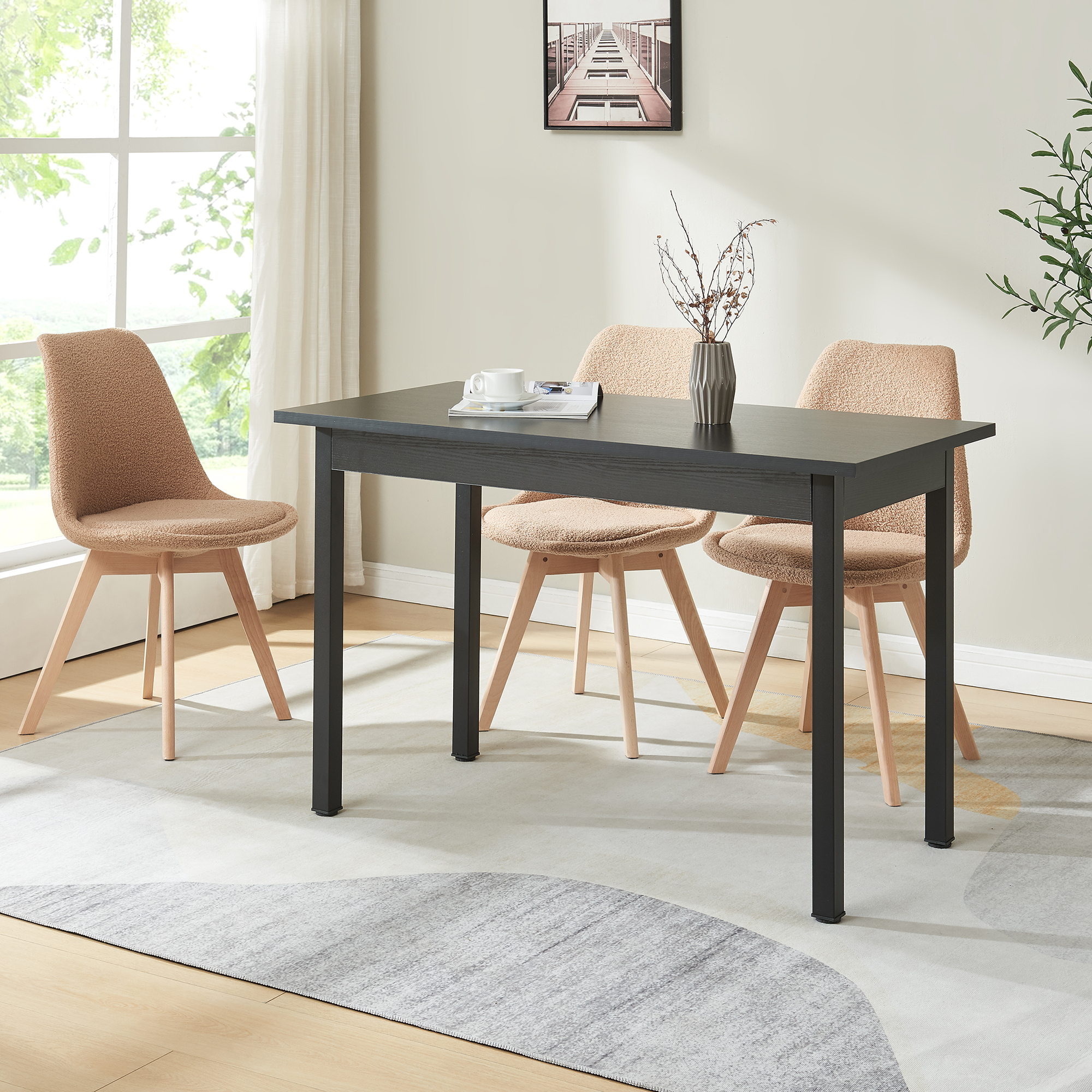 foto del prodotto tavolo da pranzo den haag 120 x 60 cm - nero [en.casa]