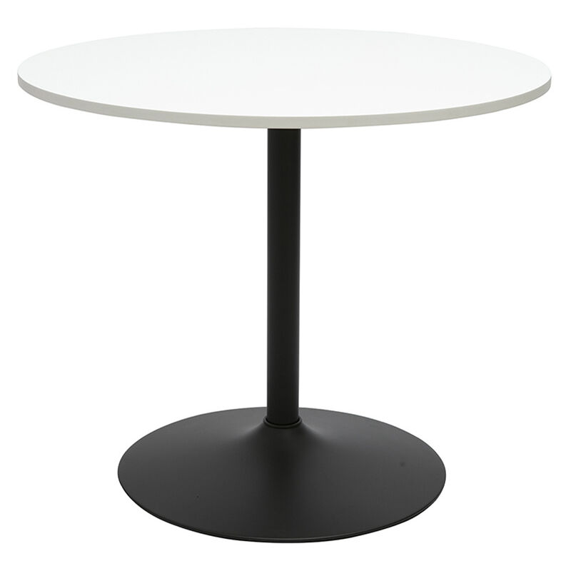 foto del prodotto tavolo da pranzo design bianco e nero rotondo d90 cm calista