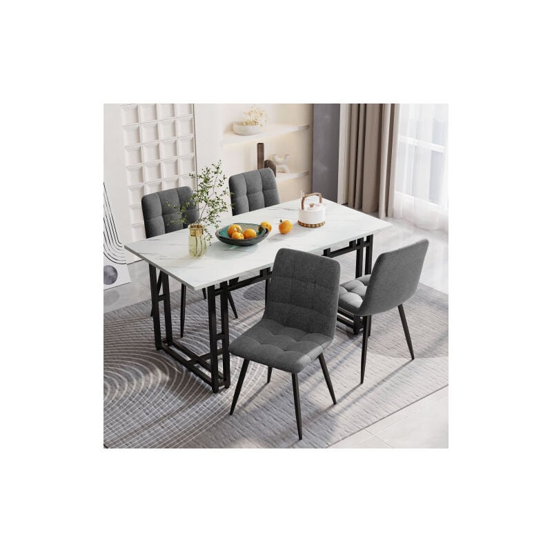 foto del prodotto tavolo da pranzo di lusso leggero 140x80 cm 1 pezzo , struttura in metallo, tavolo da pranzo rettangolare, tavolo da cucina con gambe in metallo per