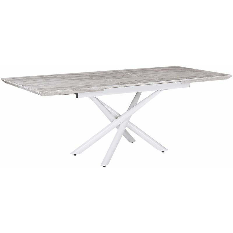 foto del prodotto tavolo da pranzo estensibile 160 200 x 90 cm bianco ed effetto marmo moira