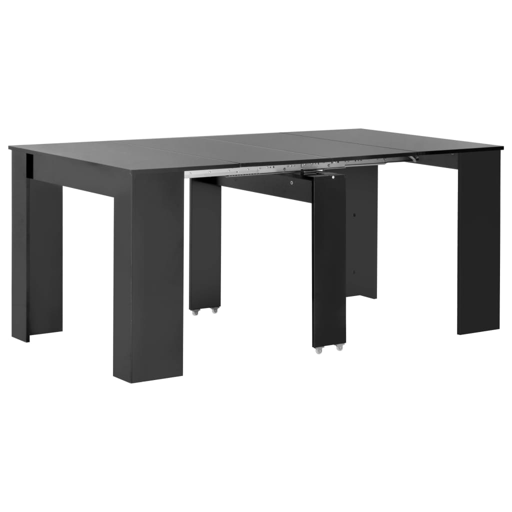 foto del prodotto tavolo da pranzo estensibile nero lucido 175x90x75 cm cod mxl 59996