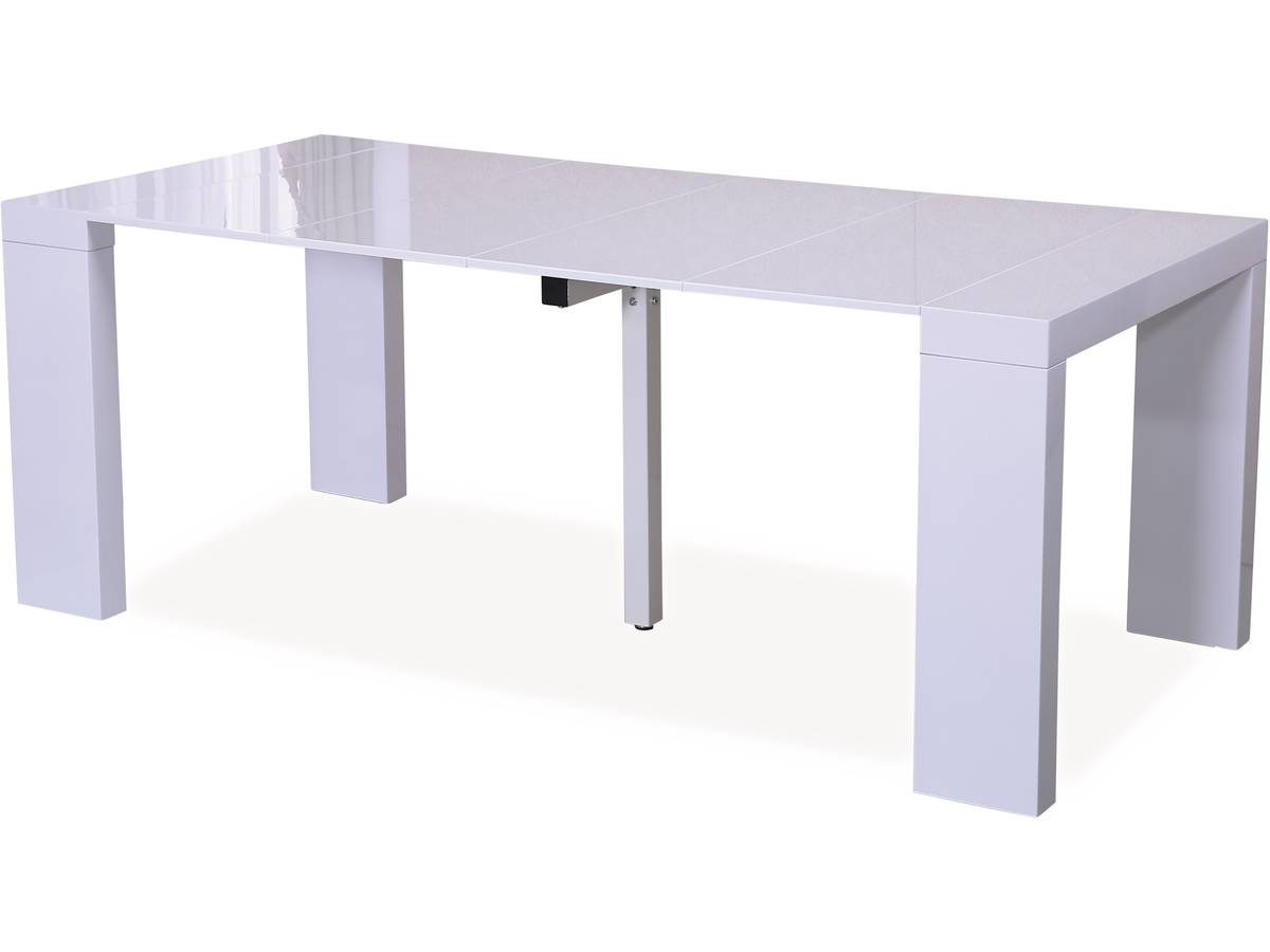 foto del prodotto tavolo da pranzo estensibile quot dina quot 200 40 x 94 x 75 cm bianco laccato