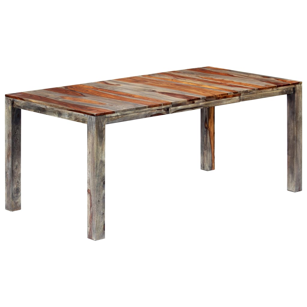 foto del prodotto tavolo da pranzo grigio 180x90x76 cm legno massello di sheesham