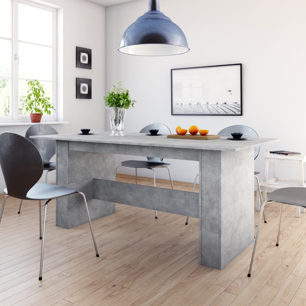 foto del prodotto tavolo da pranzo grigio cemento 180x90x76 cm legno multistratocod mxl 78445