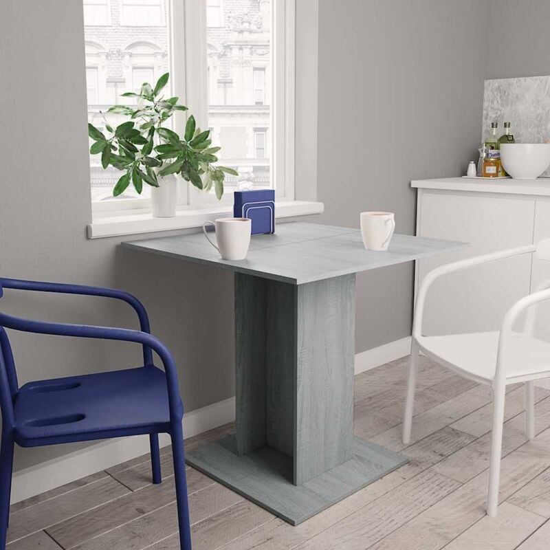 foto del prodotto tavolo da pranzo grigio sonoma 80x80x75 cm in legno multistrato - vidaxl