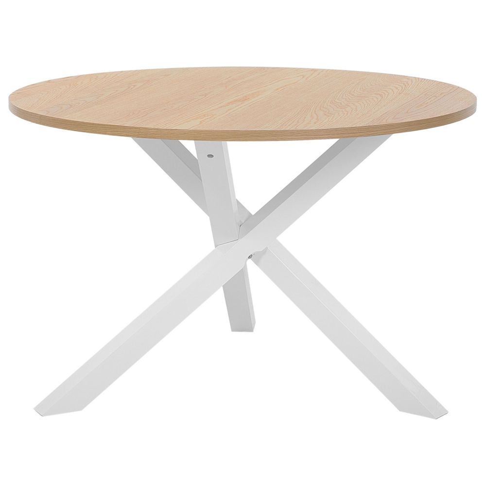 foto del prodotto tavolo da pranzo in legno chiaro bianco 120 cm rotondo scandinavo