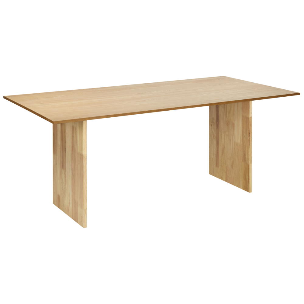 foto del prodotto tavolo da pranzo in legno di frassino naturale mdf rubber wood 180 x 90 cm gambe in legno finitura naturale