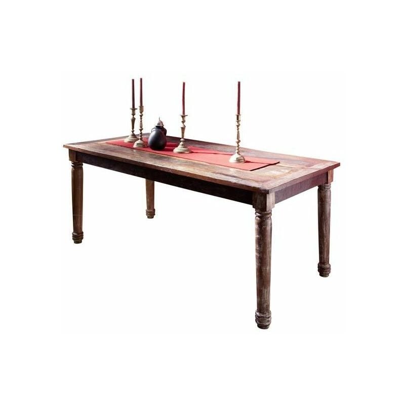 foto del prodotto tavolo da pranzo in legno di legno riciclato 100x80x76 multicolore laccato fable 25