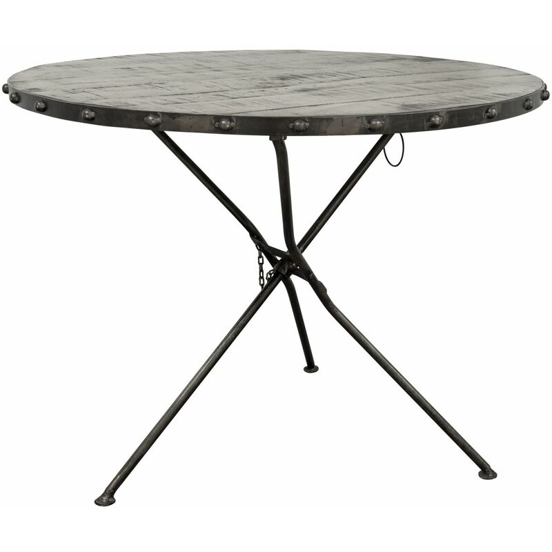 foto del prodotto tavolo da pranzo in legno di mango 100x100x80 grigio scuro laccato heavy industry 156