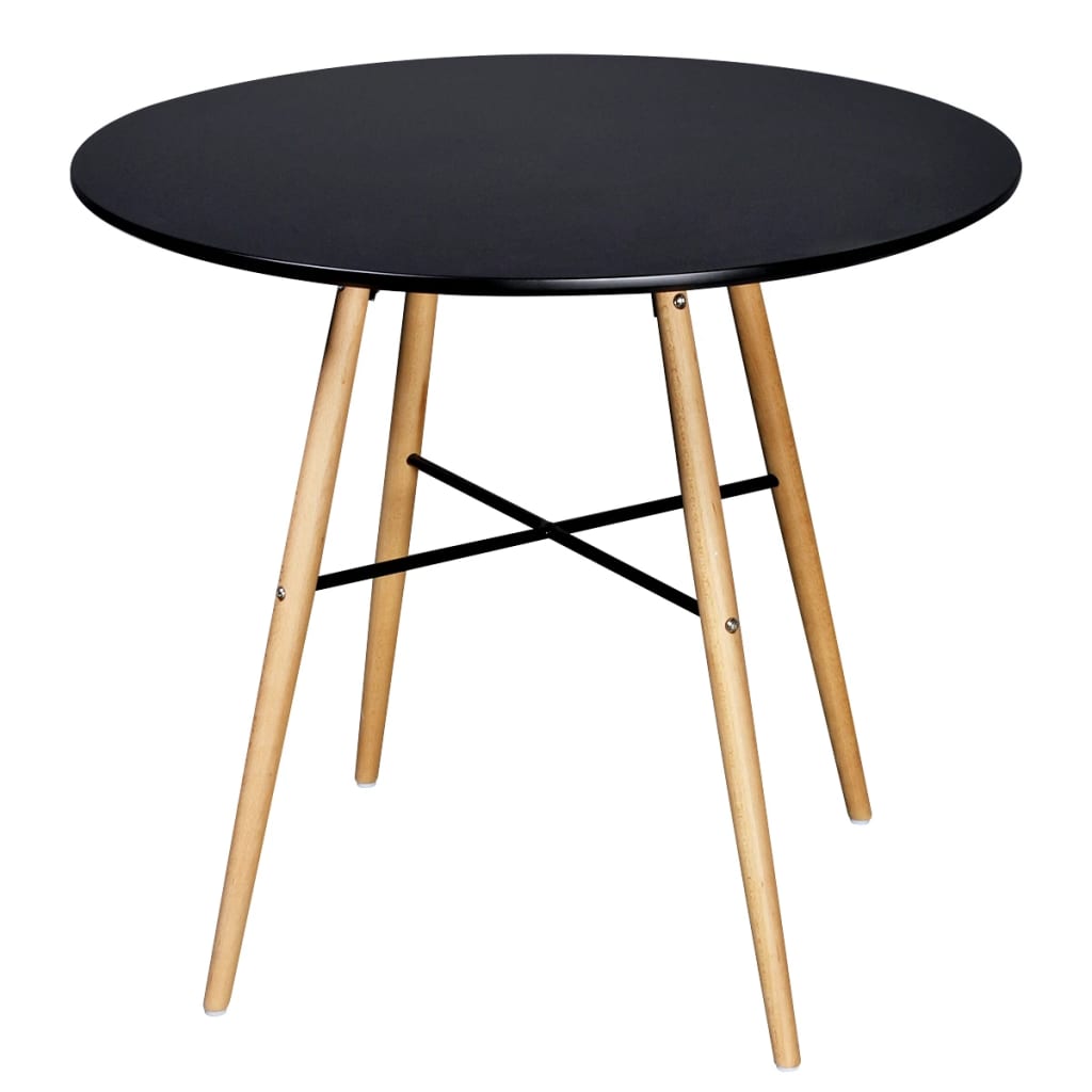 foto del prodotto tavolo da pranzo in mdf rotondo nero cod mxl 29856