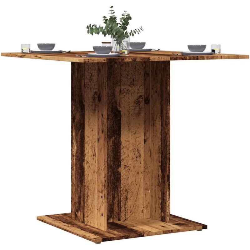 foto del prodotto tavolo da pranzo legno antico 80x80x75 cm in legno multistrato vidaxl
