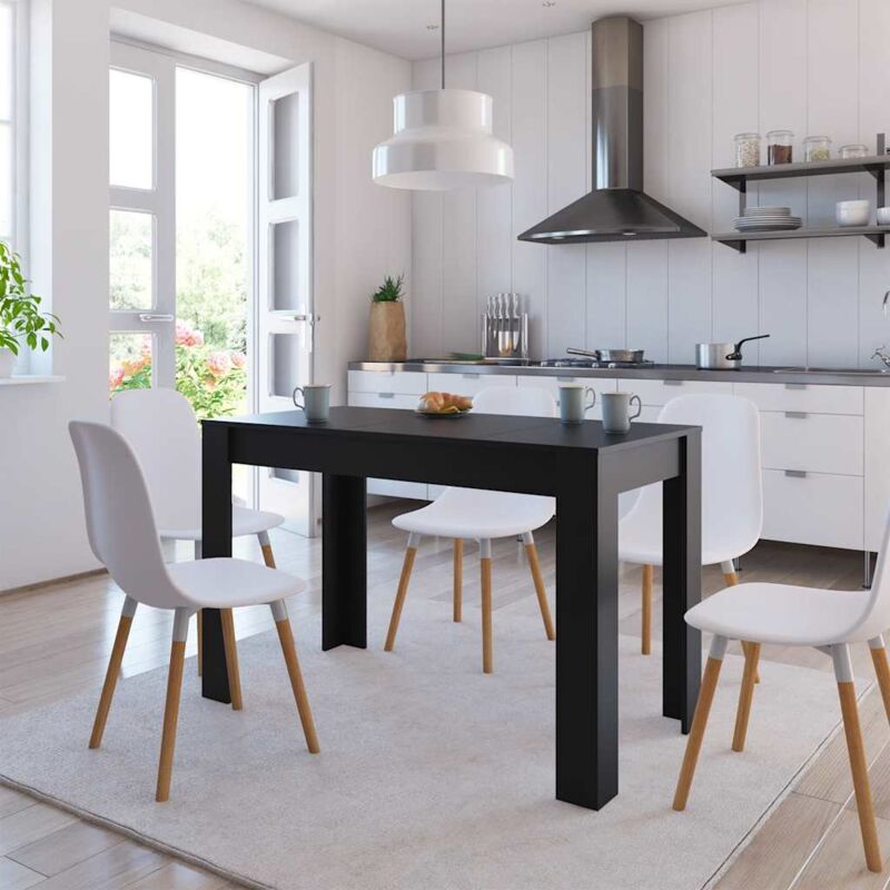 foto del prodotto tavolo da pranzo nero 120x60x76 cm in legno multistrato vidaxl