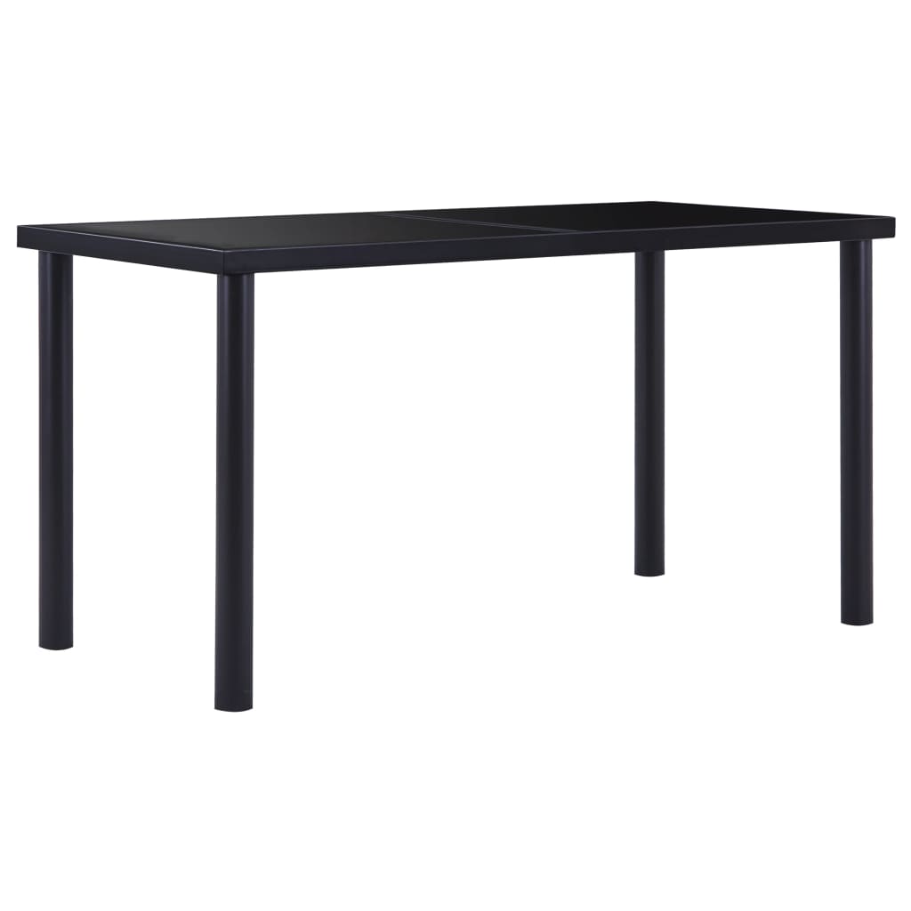 foto del prodotto tavolo da pranzo nero 140x70x75 cm in vetro temperato cod mxl 8329