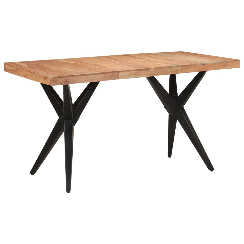 foto del prodotto tavolo da pranzo nero 140x70x76 cm in legno massello di acacia