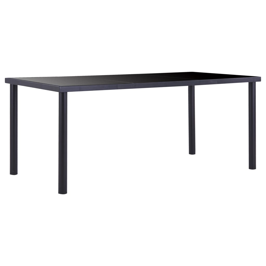 foto del prodotto tavolo da pranzo nero 180x90x75 cm in vetro temperato cod mxl 66512