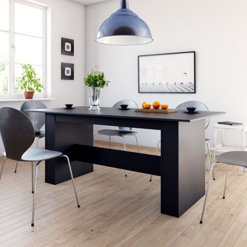 foto del prodotto tavolo da pranzo nero 180x90x76 cm in legno multistratocod mxl 126367