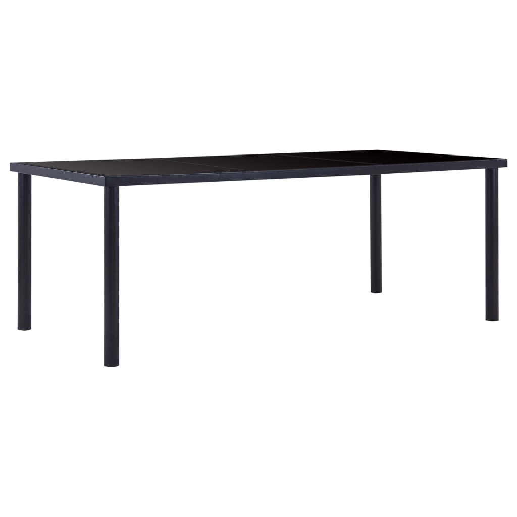 foto del prodotto tavolo da pranzo nero 200x100x75 cm in vetro temperato cod mxl 66249