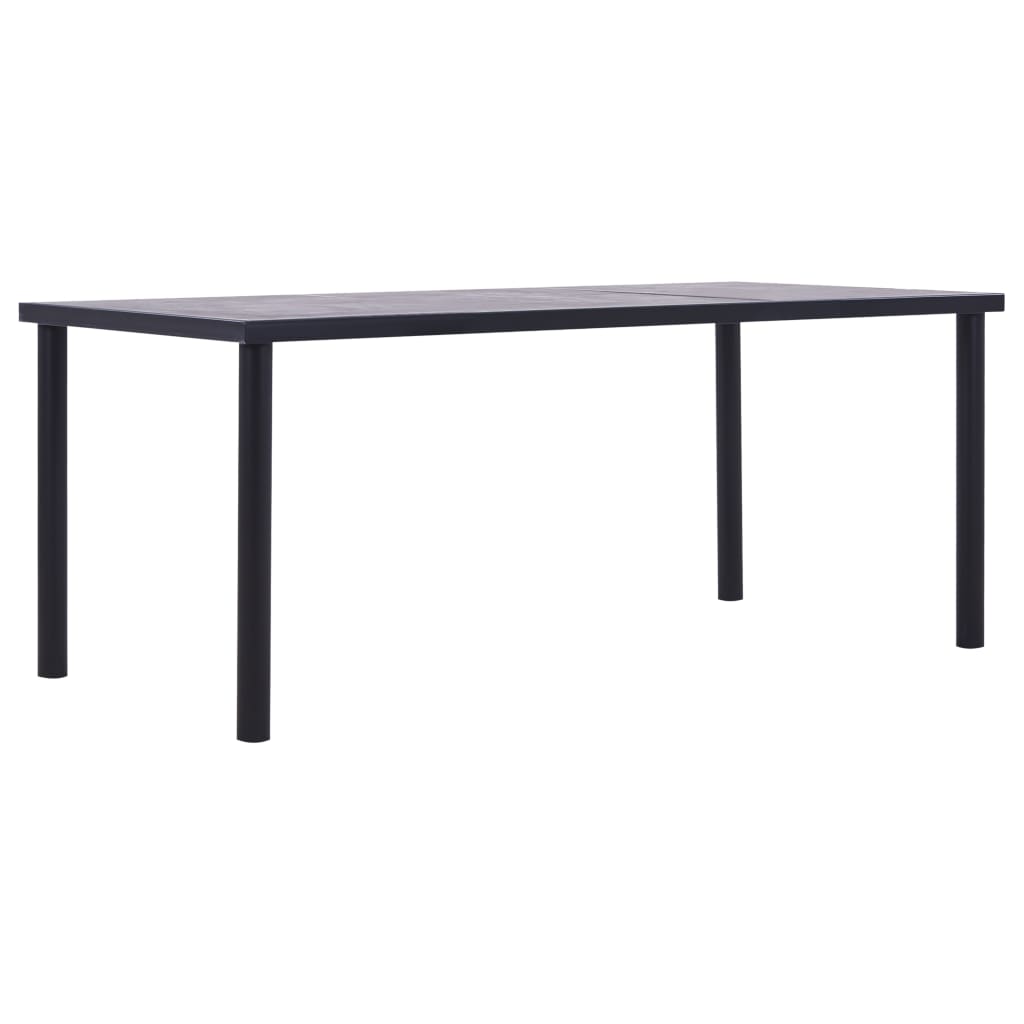 foto del prodotto tavolo da pranzo nero e grigio cemento 200x100x75 cm in mdf cod mxl 71362