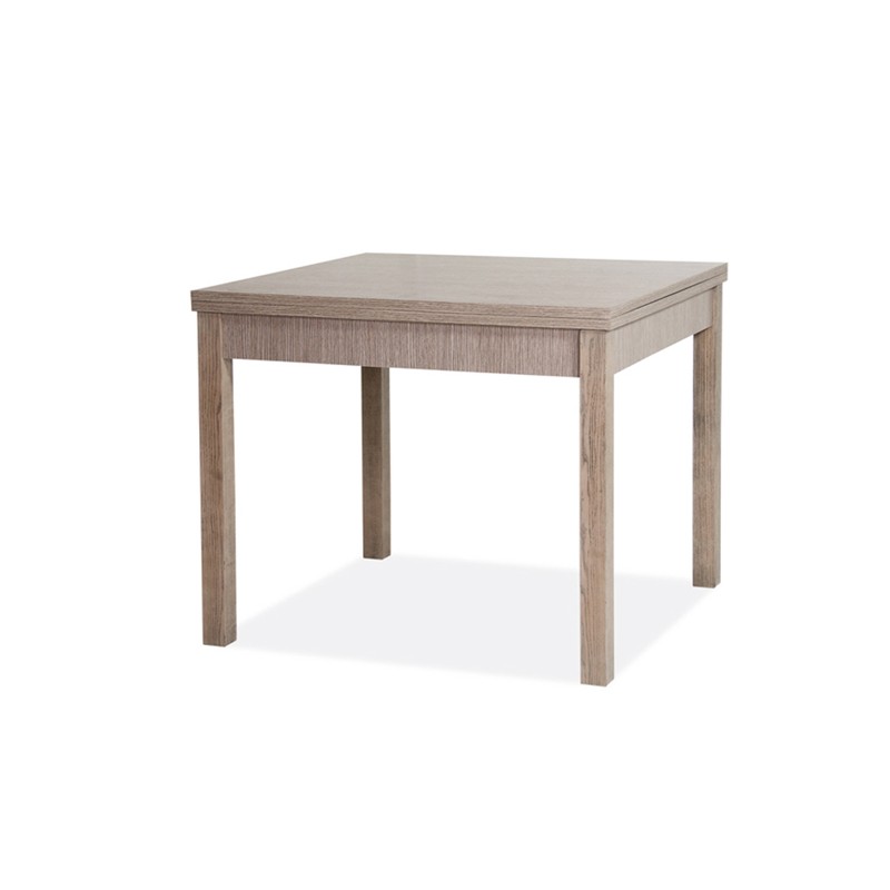 foto del prodotto tavolo da pranzo olmo apribile a libro in legno nobilitato cm 90x90 180