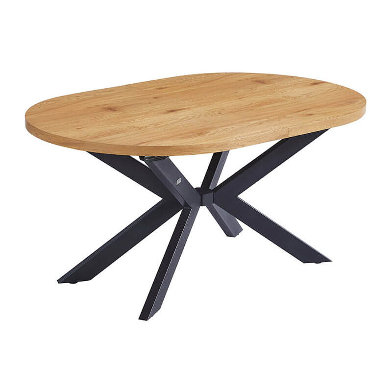 foto del prodotto tavolo da pranzo ovale allungabile aventi con base a stella 160 200 x 100 cm colore rovere chiaro home deluxe