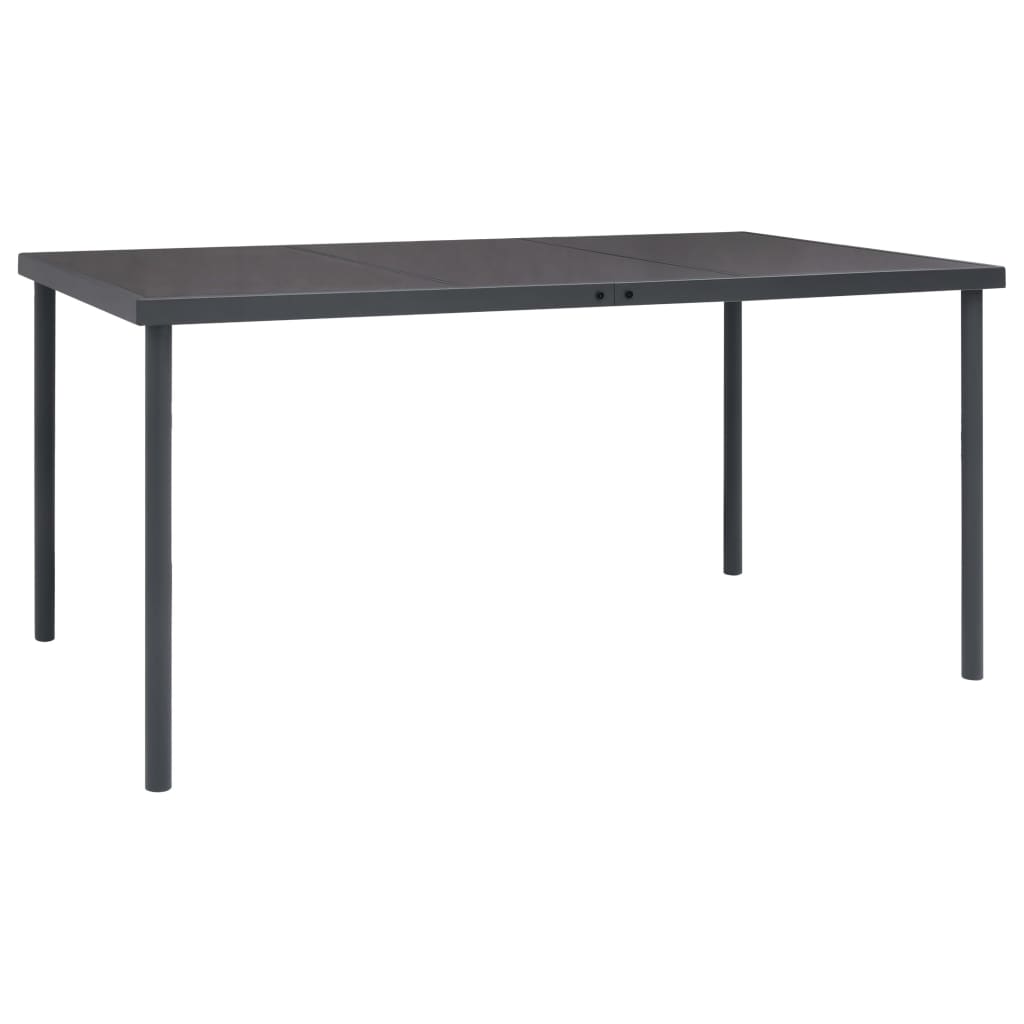 foto del prodotto tavolo da pranzo per esterni antracite 150x90x74 cm in acciaio cod mxl 34167