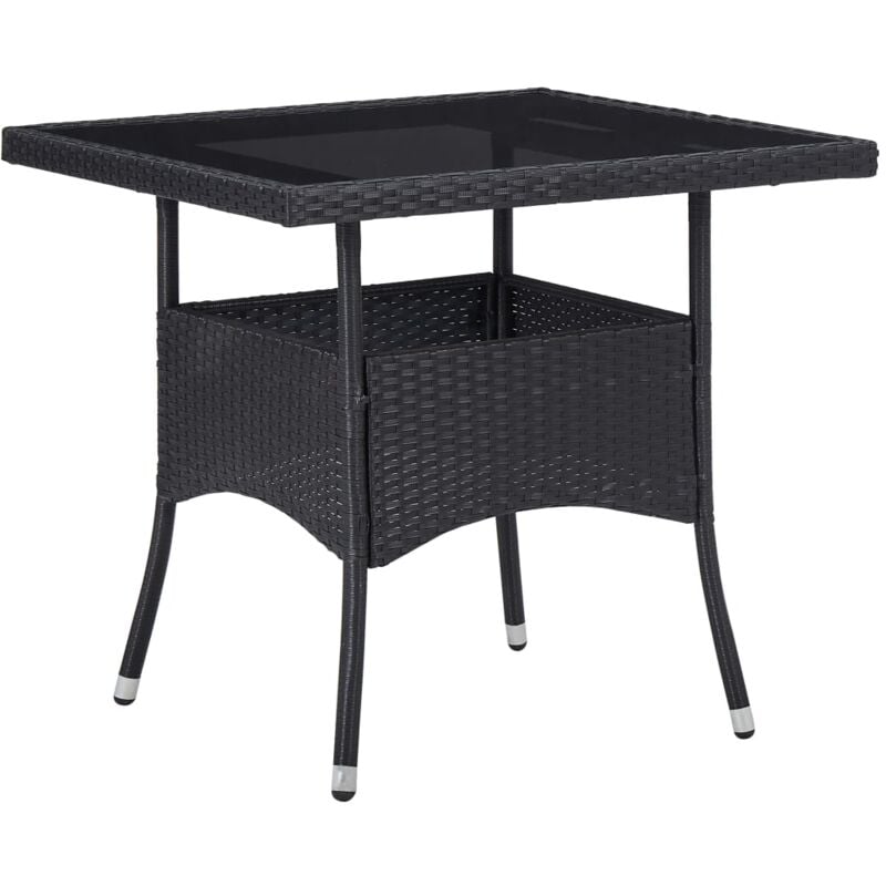 foto del prodotto tavolo da pranzo per giardino in polyrattan nero e vetro vidaxl