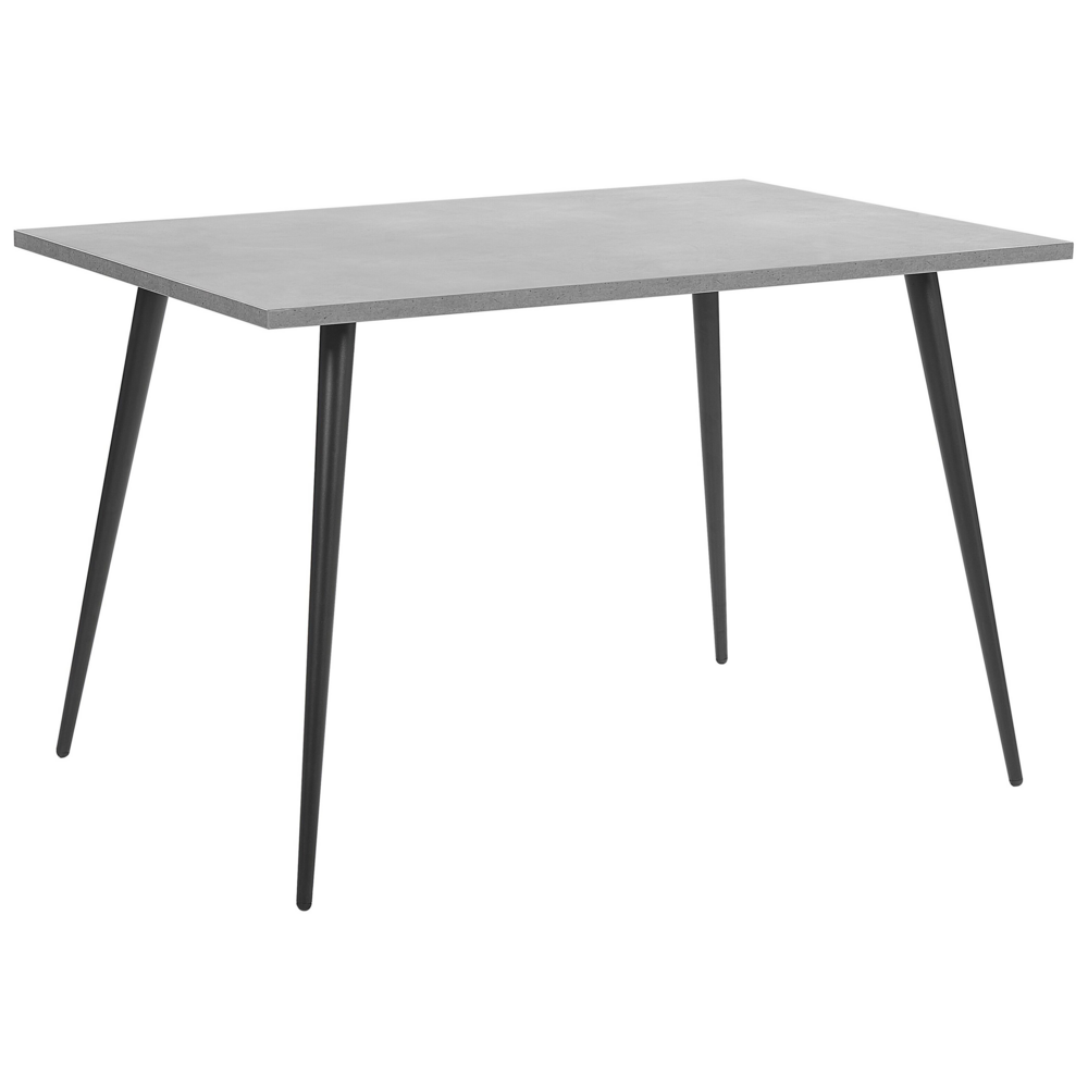 foto del prodotto tavolo da pranzo piano effetto cemento gambe in metallo nero rettangolare 120 x 80 cm per 4 persone stile glamour moderno