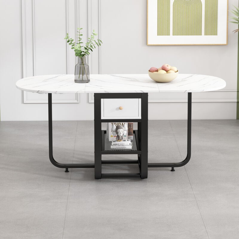 foto del prodotto tavolo da pranzo pieghevole, tavolo da pranzo allungabile, tavolo da pranzo allungabile multifunzionale, tavolo da pranzo con contenitore, tavolino