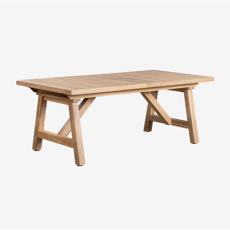 foto del prodotto tavolo da pranzo rettangolare 200 260 320x100 cm allungabile in legno di acacia dubai sklum