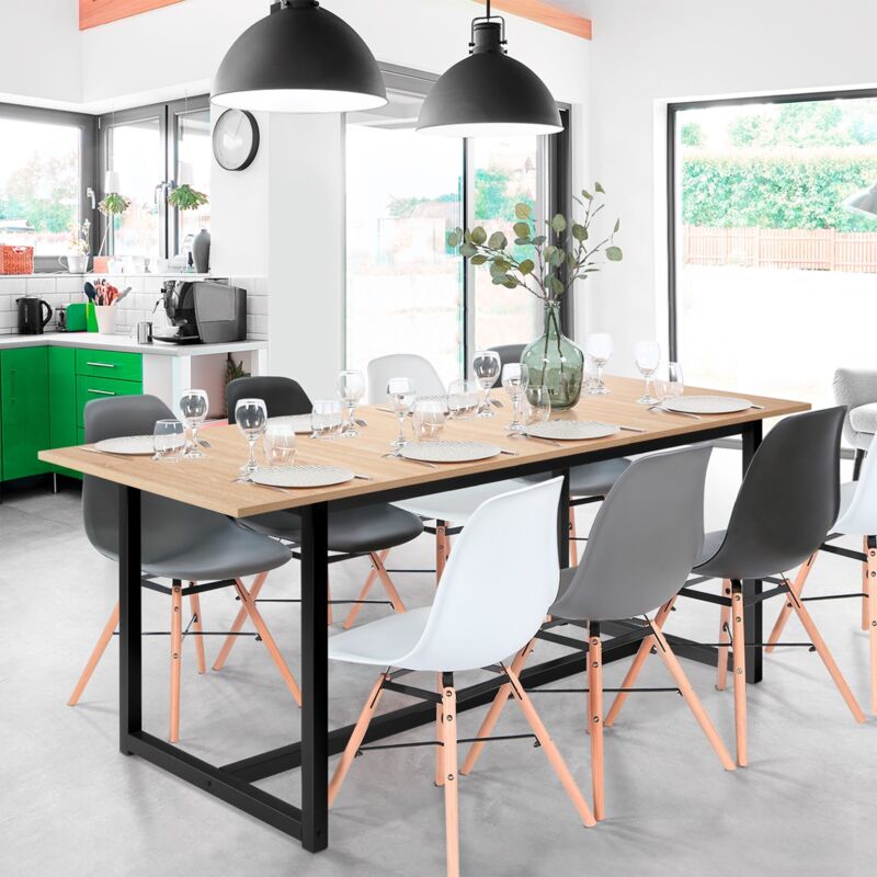 foto del prodotto tavolo da pranzo rettangolare allungabile detroit per 6 10 persone design industriale 160 200 cm