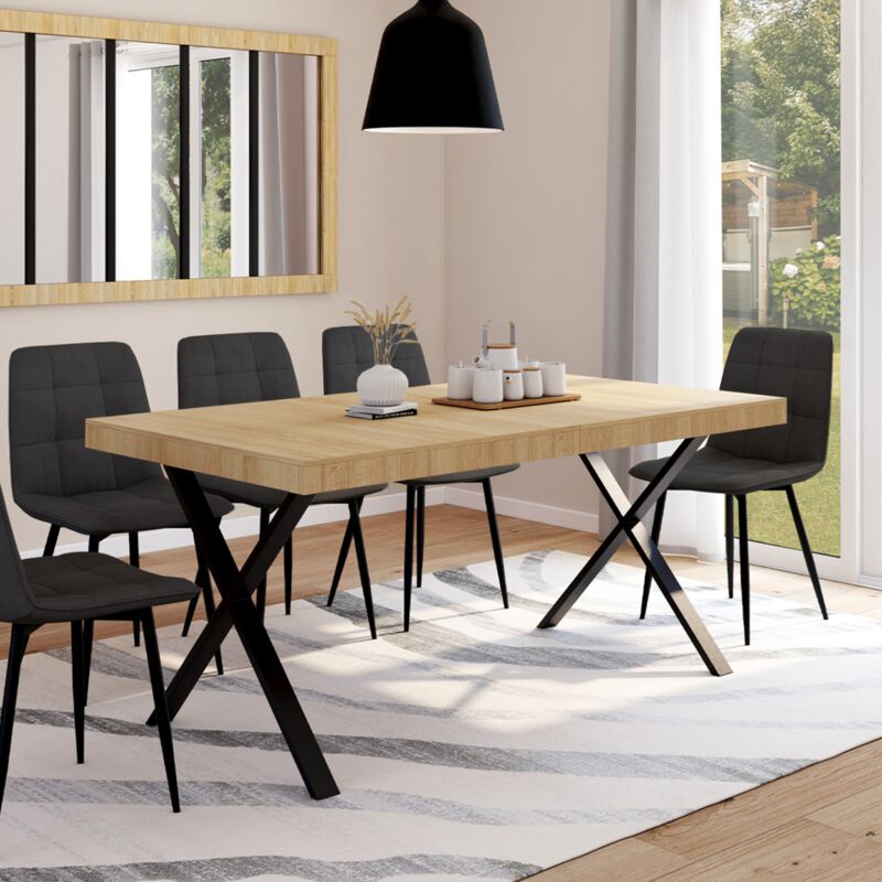 foto del prodotto tavolo da pranzo rettangolare alma 6 persone design industriale 160 cm
