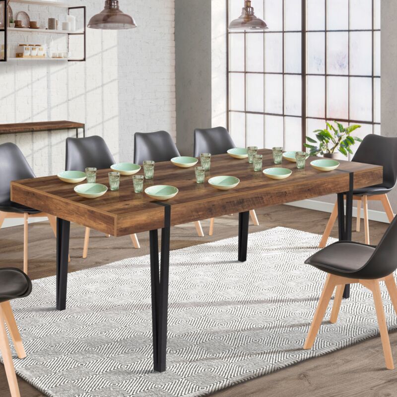foto del prodotto tavolo da pranzo rettangolare austria per 10 persone con gambe a spillo in legno 200 cm